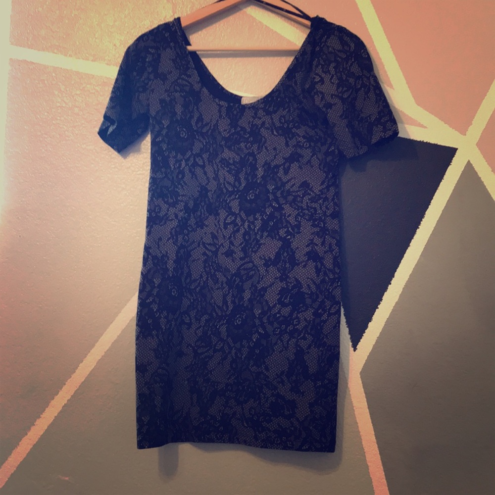 Black grey dress